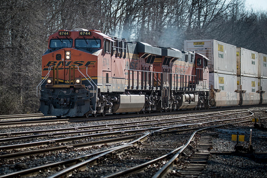 BNSF 6744 and 6698 Photograph by Jim Pearson