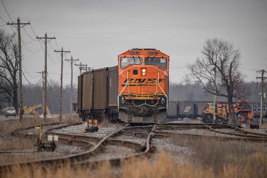 BNSF 9767 brings up the rear Photograph by Jim Pearson