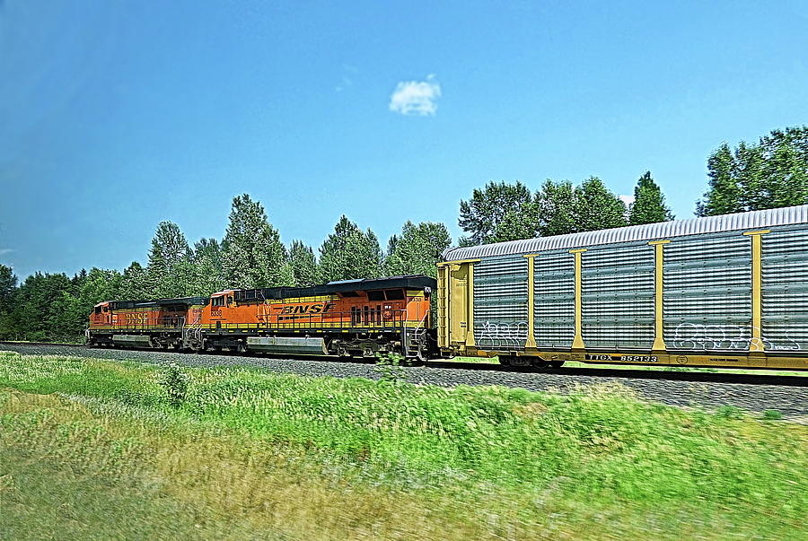 BNSF Locomotives on Montana Roads Photograph by Lyuba Filatova