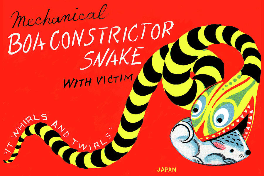 Boa Constrictor Snake with Victim Painting by Unknown