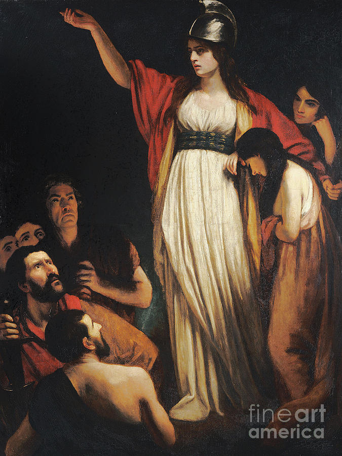 Boadicea Haranguing The Britons Painting by John Opie