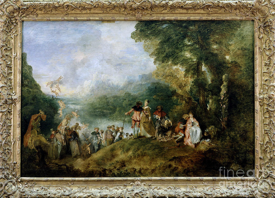 Boarding For Kythera Or Pilgrimage To The Island Of Kythera By Antoine Watteau, 1717, Louvre Museum Painting by Jean Antoine Watteau