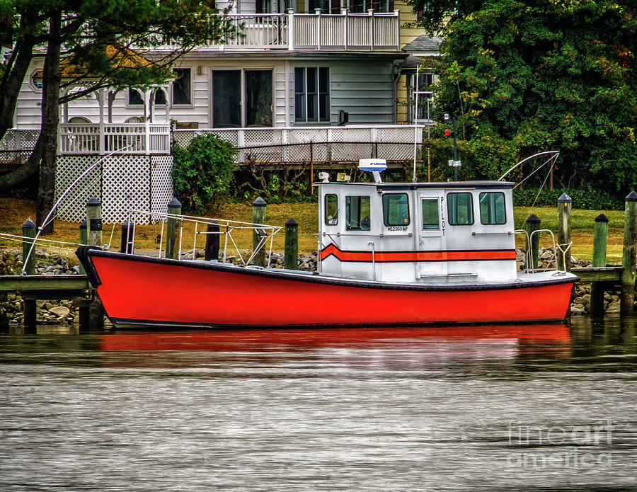 Boat Photograph - Boat along the CD Canal by Nick Zelinsky Jr