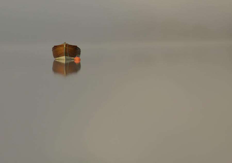Boat Amongst The Mist On Scottish Loch Photograph by Empato