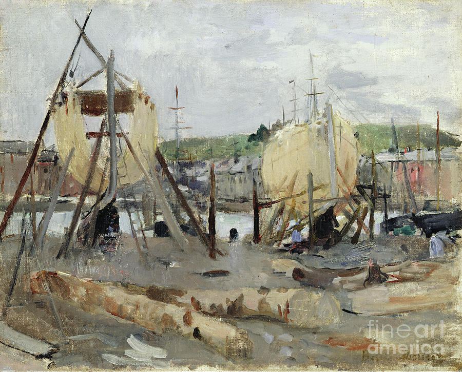 Boat Building, 1874 Painting by Berthe Morisot