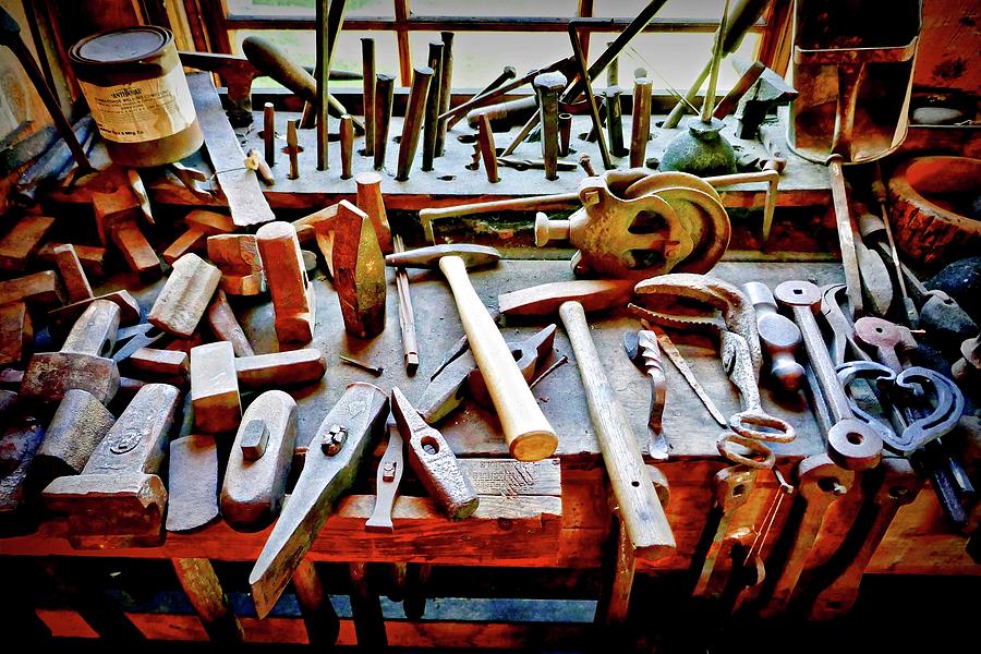 Boat Building Tools Photograph by Joan Reese