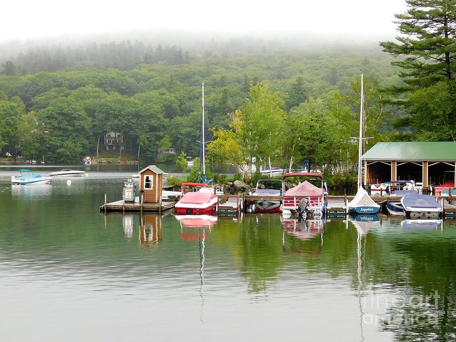 Boat Dock on the Southern Shore of Lake Sunapee in Newbury New Hampshire Photograph by Rose Santuci-Sofranko