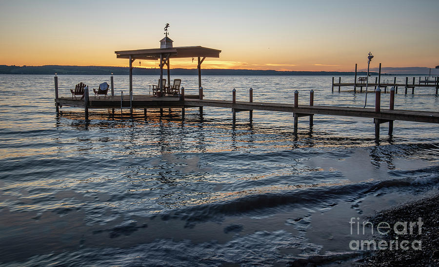 Boat Dock Sunset On Seneca Lake by Michael D Miller Boat Dock Sunset On Seneca Lake by Michael D Miller