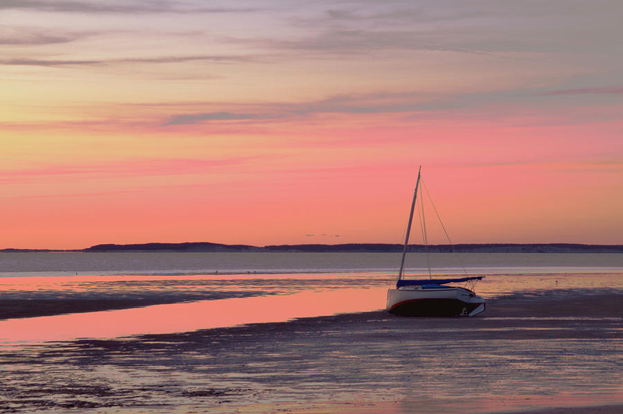 Boat In Cape Cod Bay At Sunrise Photograph by Gemma