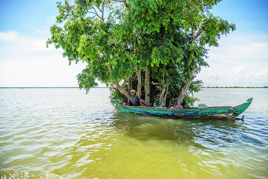 Boat, Kompong Khleang, Cambodia Digital Art by Stefano Coltelli