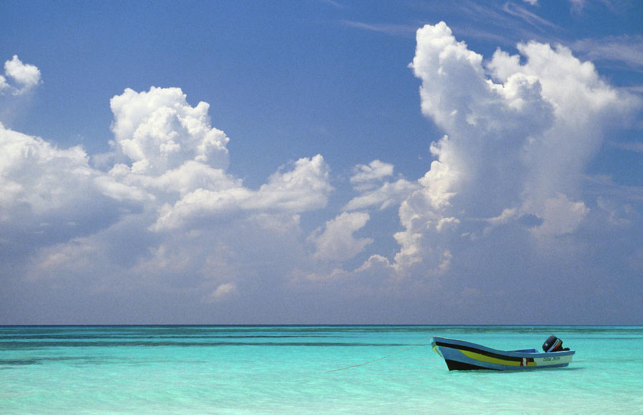 Boat Moored Off Beach Photograph by Lonely Planet
