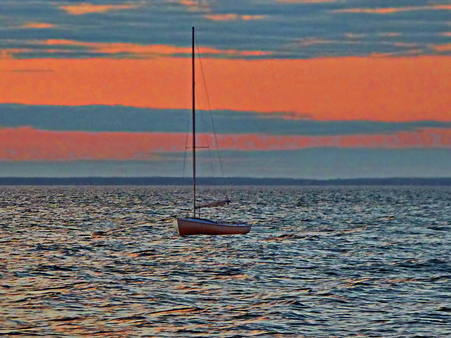 Boat, Ocean, Sunset Photograph by Lyuba Filatova