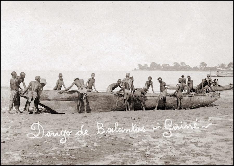 Boat of the Balanta People Guinea Bissau in West Africa Painting by ...