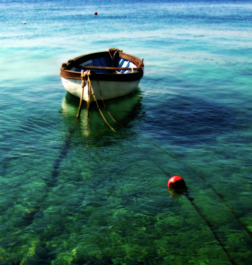 Boat On An Emerald And Calm Adriatic Sea Photograph by By Paco Calvino (barcelona, Spain)