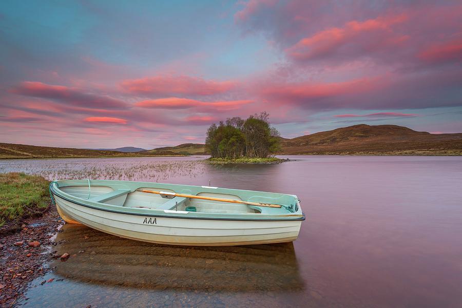 Boat On Lake Shore Digital Art by Fortunato Gatto