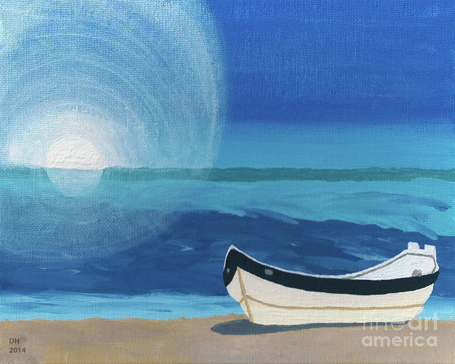 Boat On The Beach Painting by D Hackett