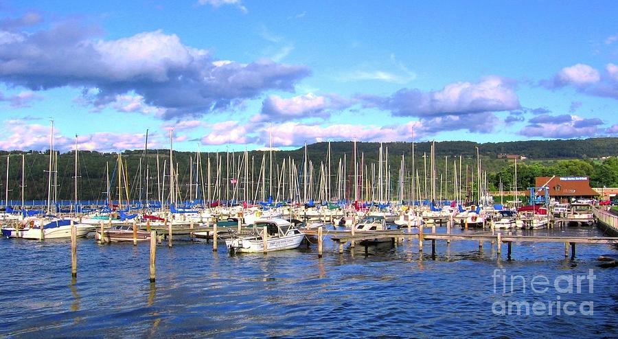 Boat Piers On Seneca Lake In New York States Finger Lakes Region Photograph