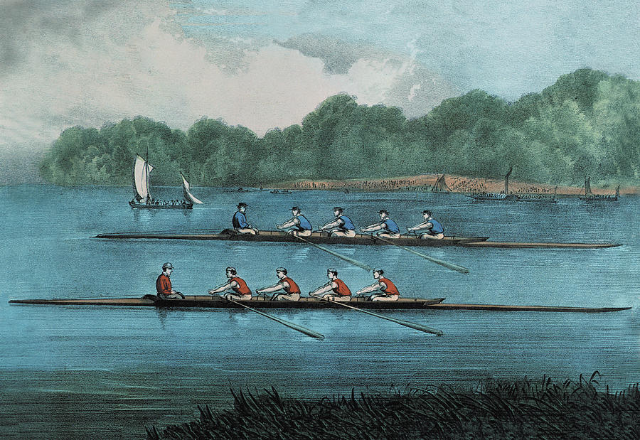 Boat Race Painting by Nathaniel Currier