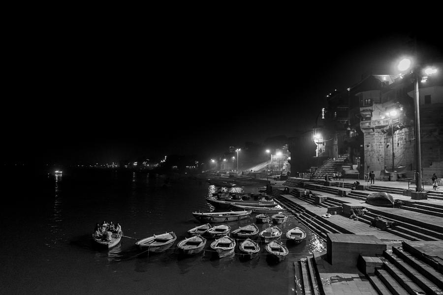 Boat Photograph - Boat Terminal, Varanasi by Balasubramanian Gv