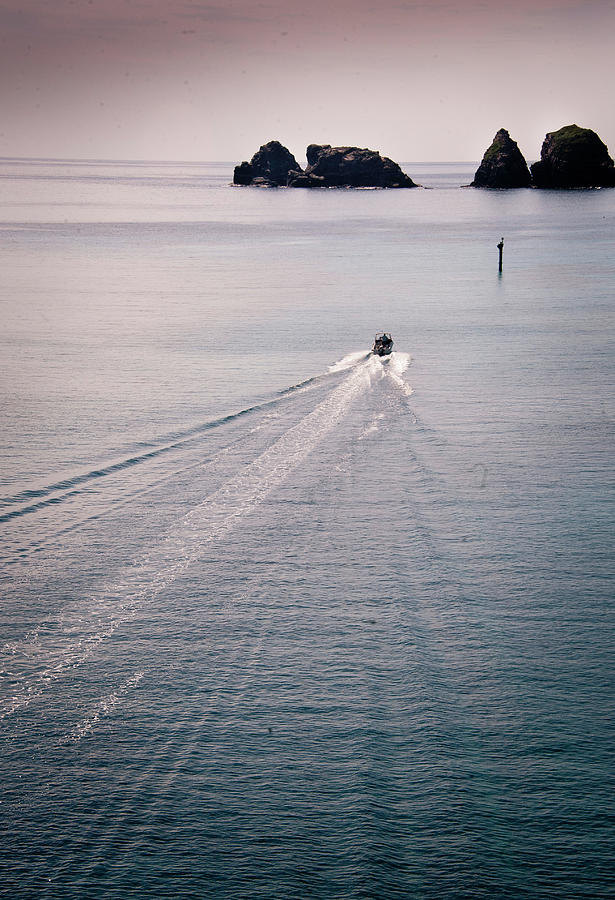 Boat Trail In Sea Photograph by Photo By Aum