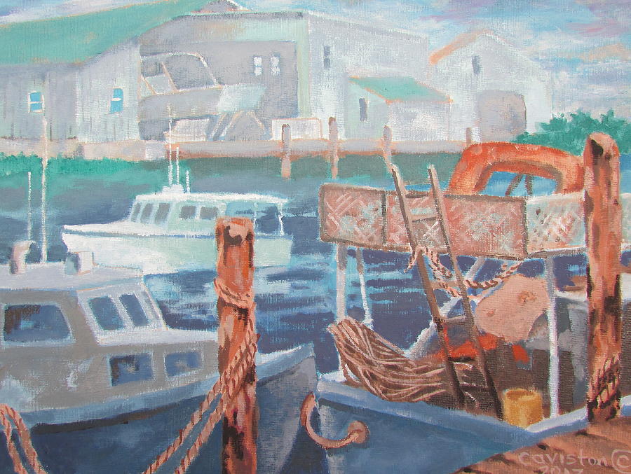 Boat Works Painting by Tony Caviston