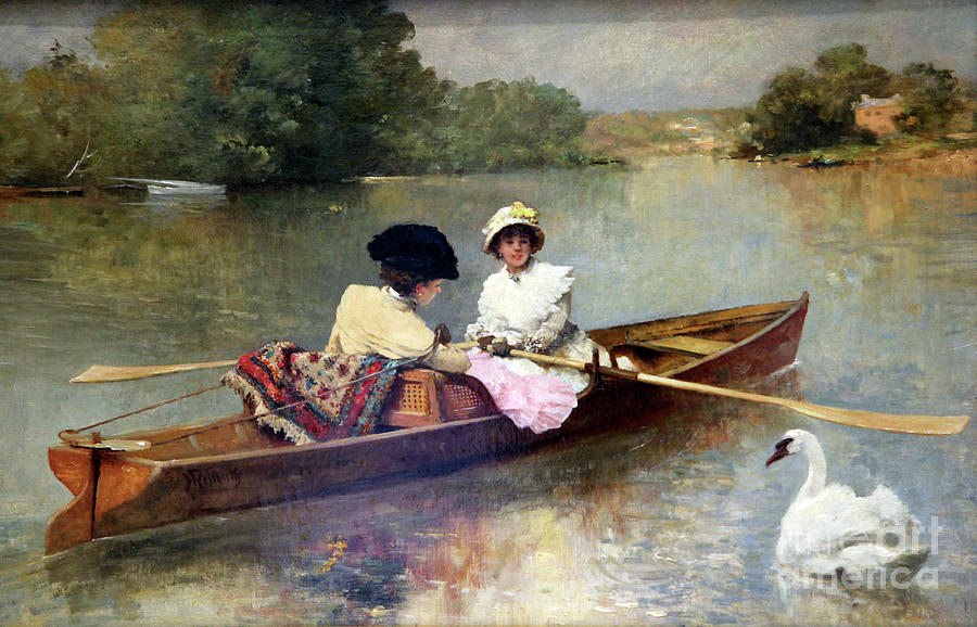 Boating On The Seine, 1875-1876. Artist Drawing by Print Collector