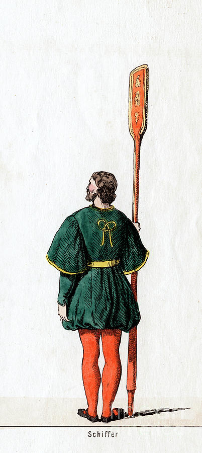 Boatman, Costume Design Drawing by Print Collector
