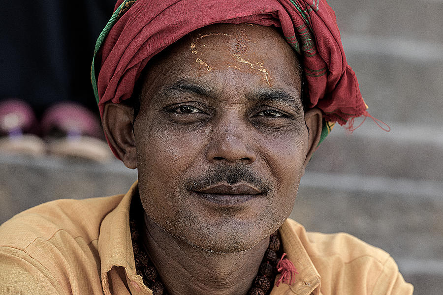 Portrait Photograph - Boatman In Varanasi by Jois Domont ( J.l.g.)