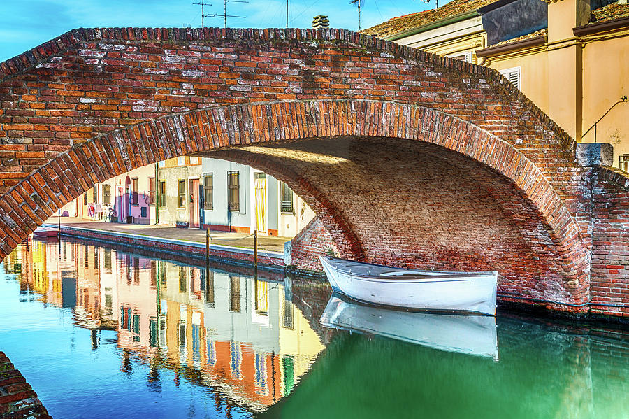 boats and houses in Comacchio, the little Venice Photograph by Vivida Photo PC