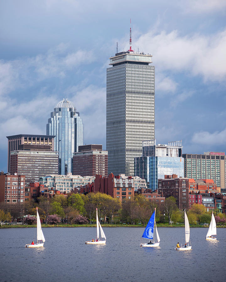 Boats Around the Pru Charles River Boston MA Photograph by Toby McGuire
