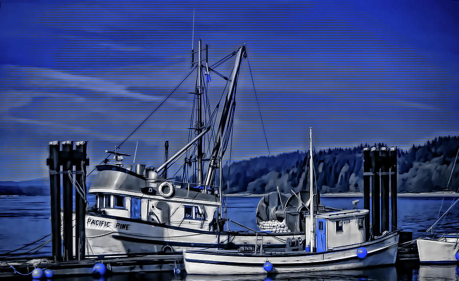 Boats at an Island Dock by Richard Farrington Boats at an Island Dock by Richard Farrington