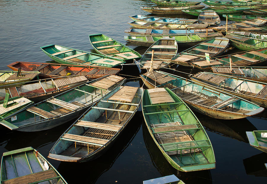 Boats At Tam Coc Photograph by Janette Asche
