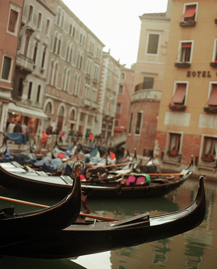 Boats In Canal , Venice , Italy Photograph by Lisa Romerein