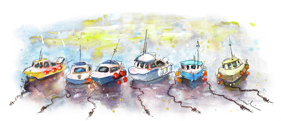 Boats In Porthleven Painting by Miki De Goodaboom