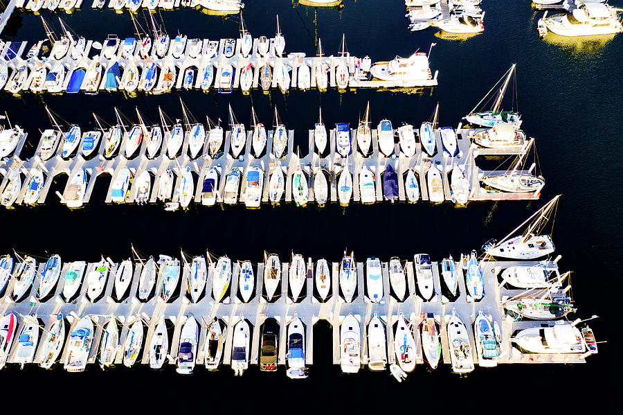 Boats in Redondo Beach Harbor Photograph by Steve Bunch