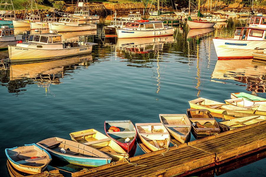 Boats in the Cove. Perkins Cove, Maine Photograph by Jeff Sinon