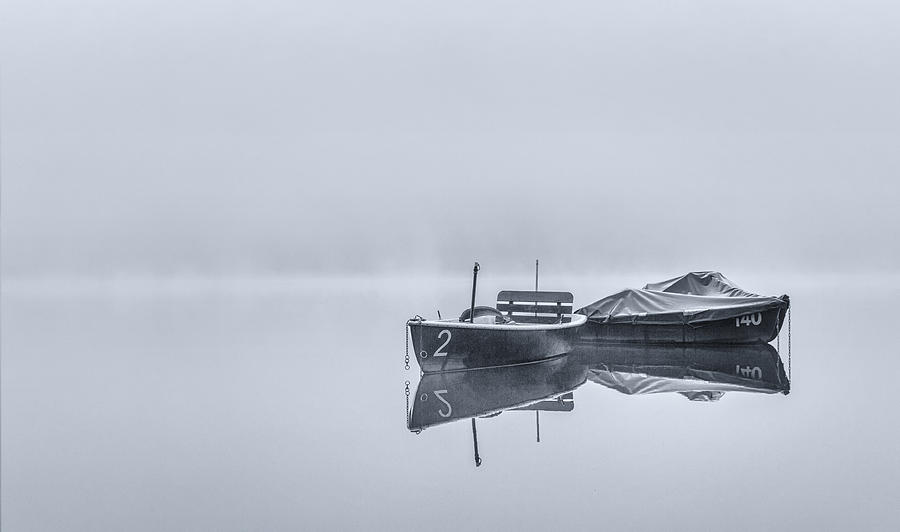 Boats In Winter Photograph by Uschi Hermann