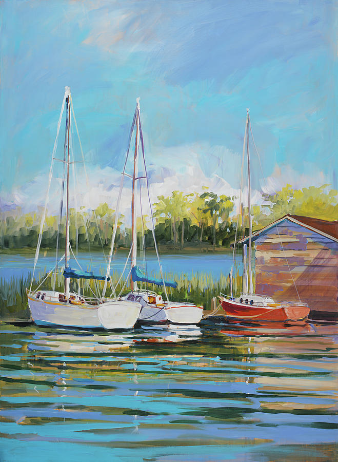 Boat Painting - Boats by Jane Slivka