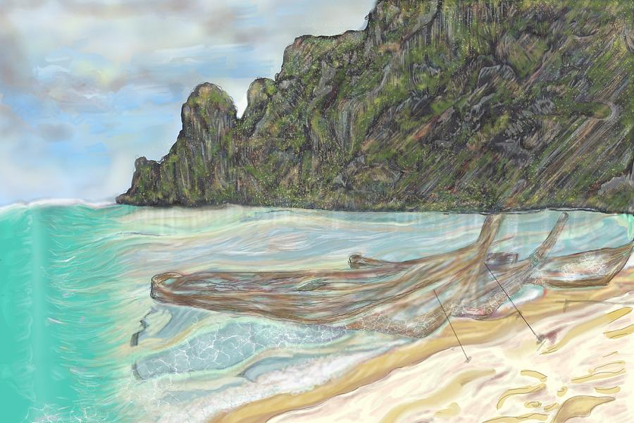 Boat Painting - Boats On A Beach by Marshal James