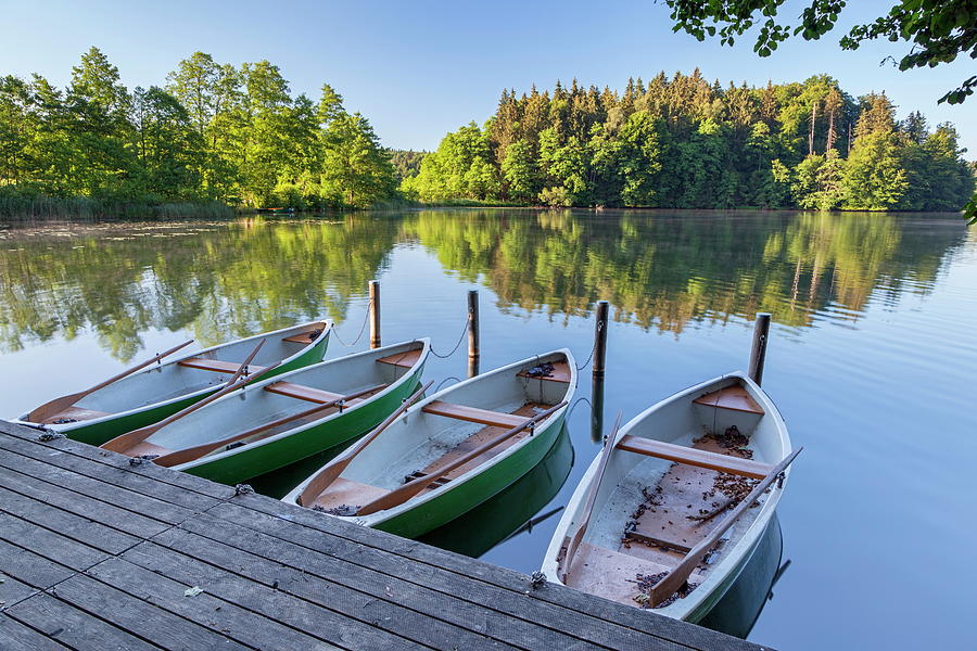 Boats On A Lake Digital Art by Christian Back
