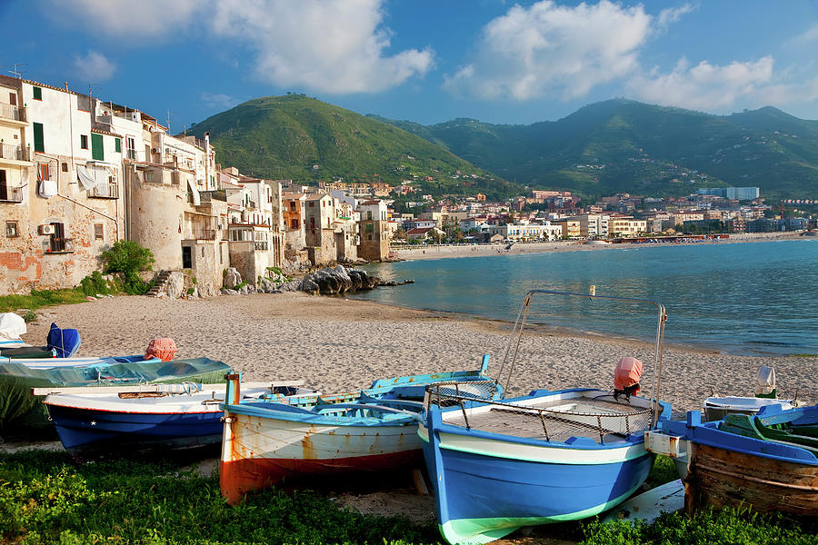 Boats On The Beach, Cefalu, Sicily Photograph by Peter Adams - Fine Art ...