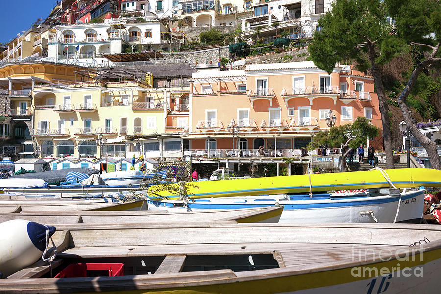 Boats on the Beach in Positano Italy Photograph by John Rizzuto