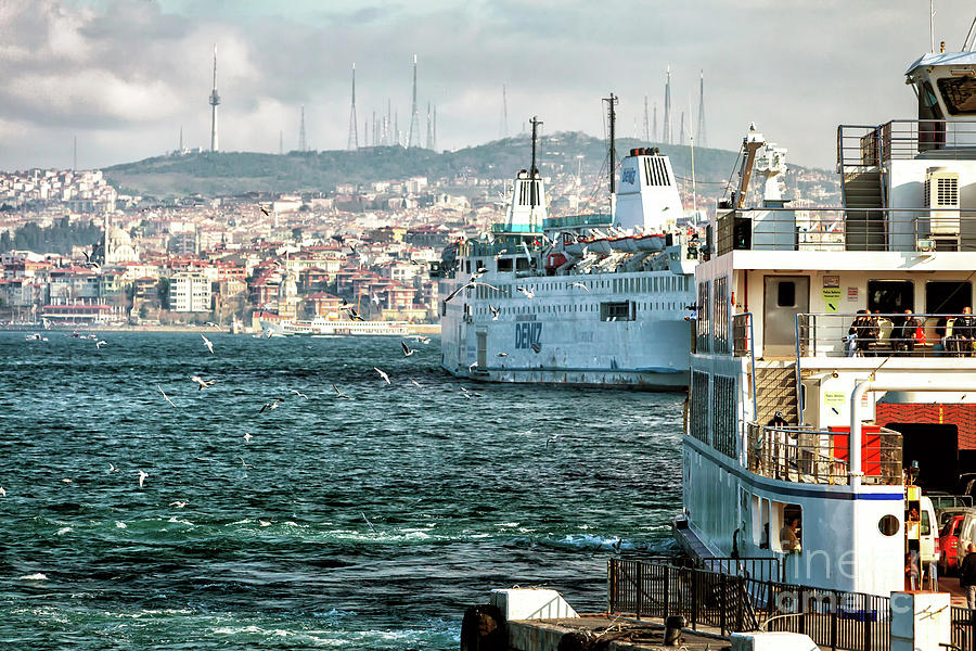 Boats on the Bosphorus in Istanbul Photograph by John Rizzuto