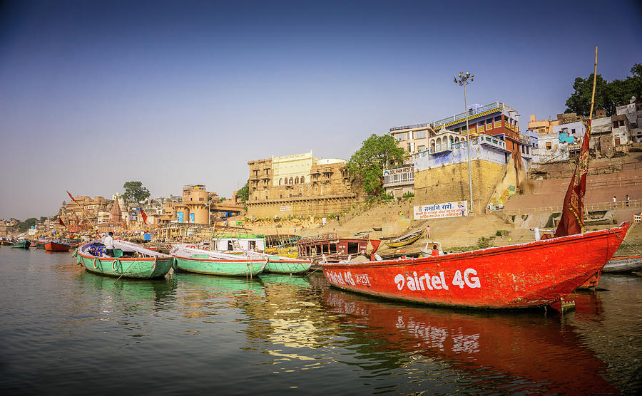 Boats On The Ganges by Gary Gillette Boats On The Ganges by Gary Gillette