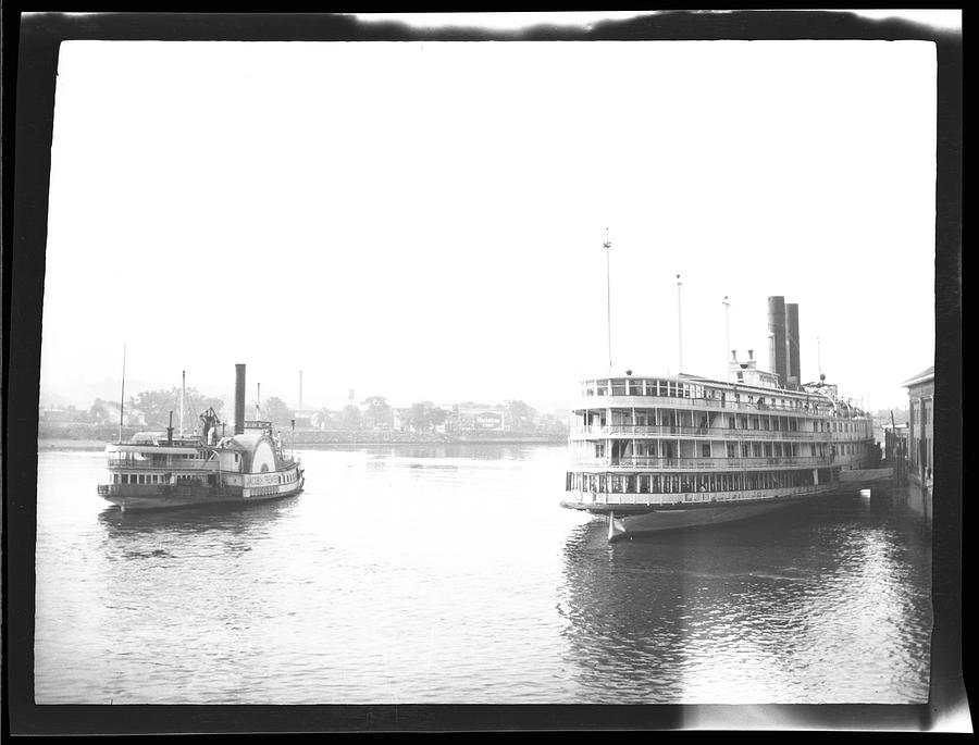 Boats On The Hudson River Photograph by The New York Historical Society