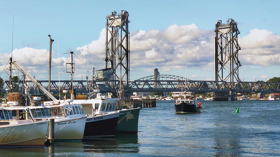Boats on the Piscataqua River Photograph by Jerry Fornarotto