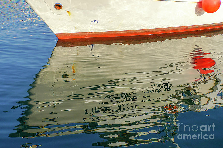Boats reflecting in the water c4 Photograph by Vladi Alon