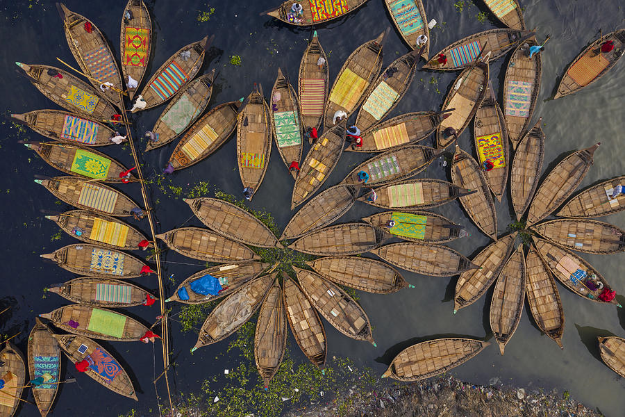 Boats Shape Like Petals Of A Flower Photograph by Azim Khan Ronnie