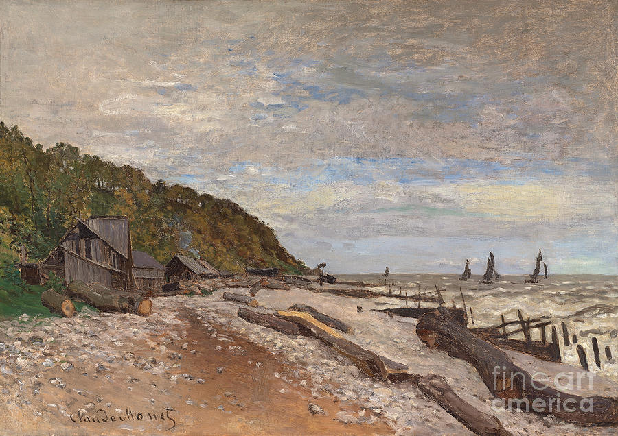 Claude Monet Painting - Boatyard Near Honfleur; Le Chantier De Petits Navires, Pres De Honfleur, 1864 by Claude Monet