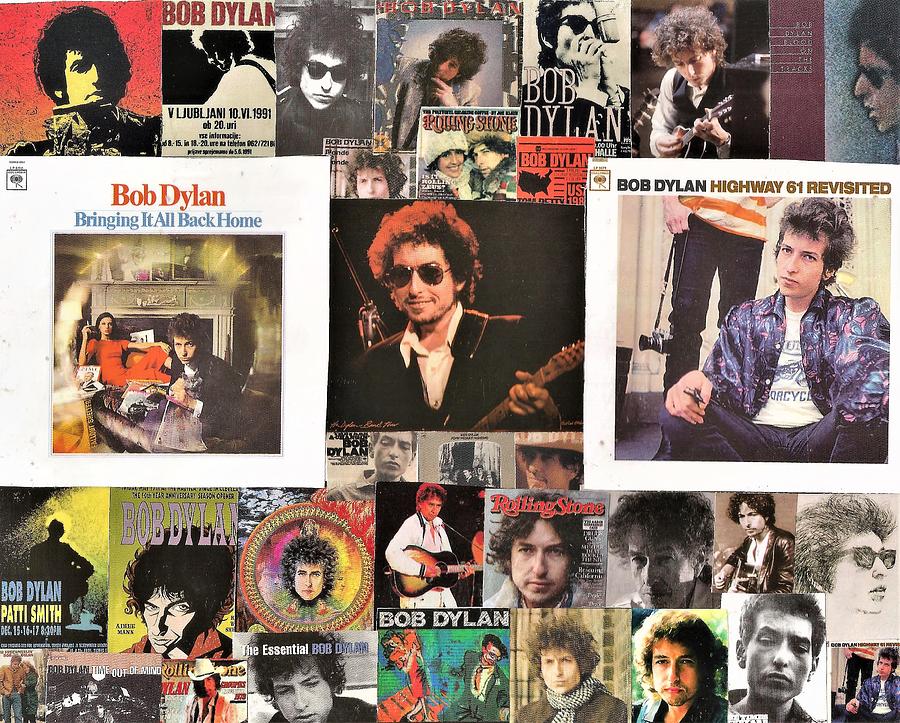 Bob Dylan Digital Art - Bob Dylan Collage 1 by Doug Siegel